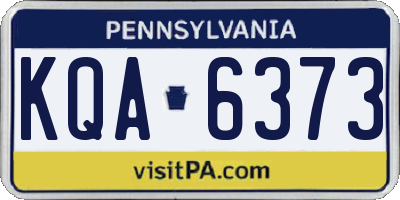 PA license plate KQA6373
