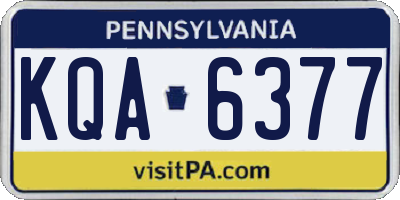 PA license plate KQA6377
