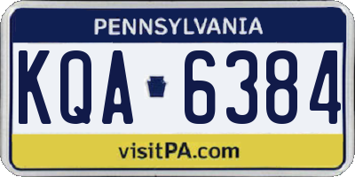 PA license plate KQA6384