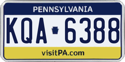 PA license plate KQA6388