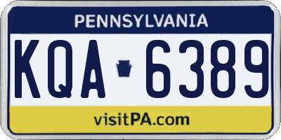 PA license plate KQA6389