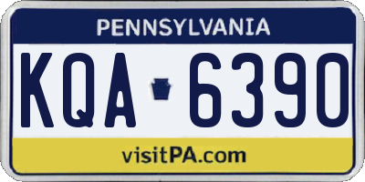 PA license plate KQA6390