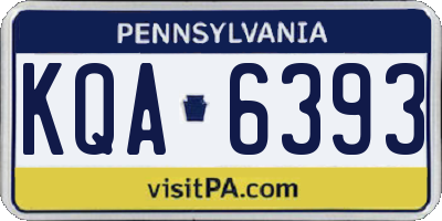 PA license plate KQA6393