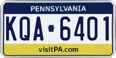 PA license plate KQA6401