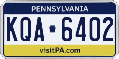 PA license plate KQA6402