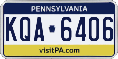 PA license plate KQA6406