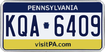 PA license plate KQA6409