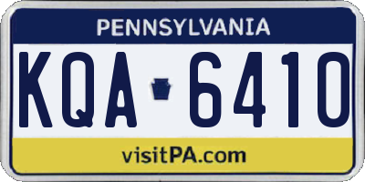 PA license plate KQA6410