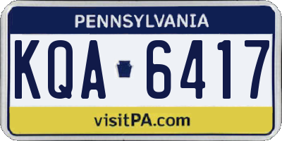 PA license plate KQA6417