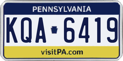 PA license plate KQA6419
