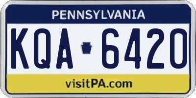 PA license plate KQA6420