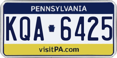 PA license plate KQA6425