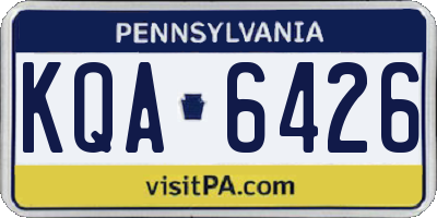 PA license plate KQA6426