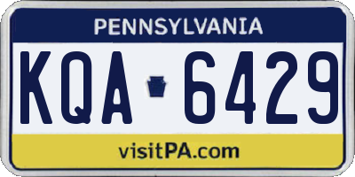 PA license plate KQA6429