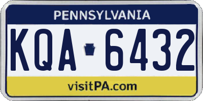 PA license plate KQA6432