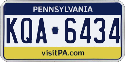 PA license plate KQA6434