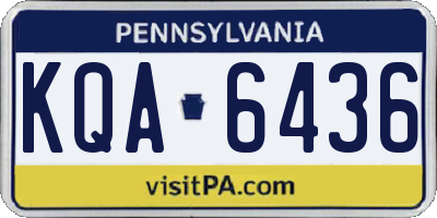 PA license plate KQA6436