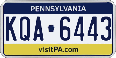 PA license plate KQA6443