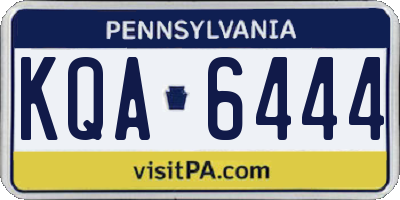 PA license plate KQA6444