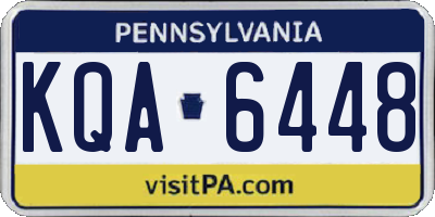 PA license plate KQA6448