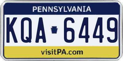 PA license plate KQA6449