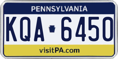 PA license plate KQA6450