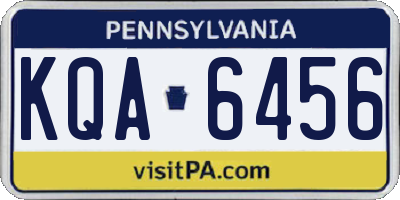 PA license plate KQA6456