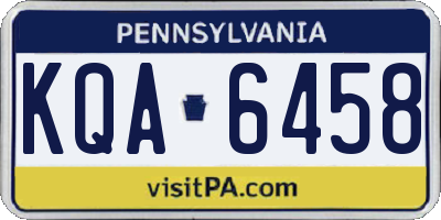 PA license plate KQA6458