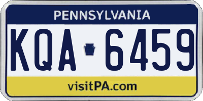 PA license plate KQA6459