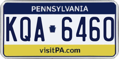 PA license plate KQA6460