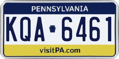 PA license plate KQA6461