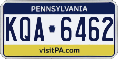 PA license plate KQA6462