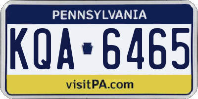 PA license plate KQA6465