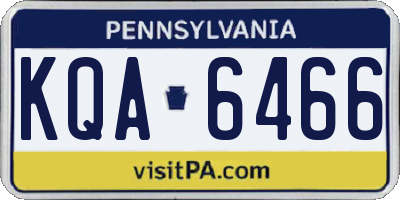 PA license plate KQA6466