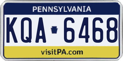 PA license plate KQA6468