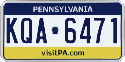 PA license plate KQA6471