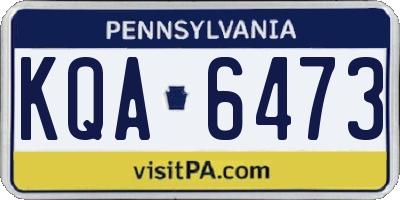 PA license plate KQA6473