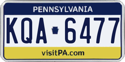 PA license plate KQA6477