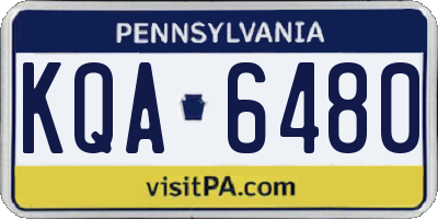 PA license plate KQA6480