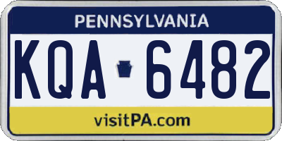 PA license plate KQA6482