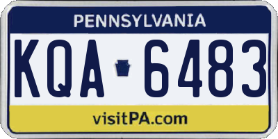 PA license plate KQA6483