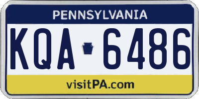 PA license plate KQA6486