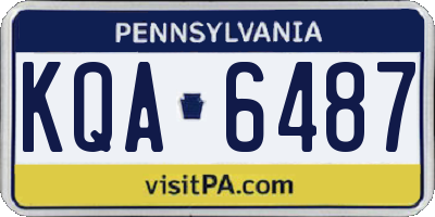 PA license plate KQA6487
