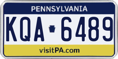 PA license plate KQA6489