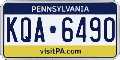 PA license plate KQA6490