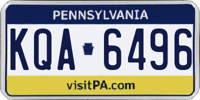 PA license plate KQA6496