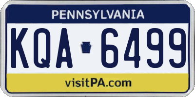 PA license plate KQA6499