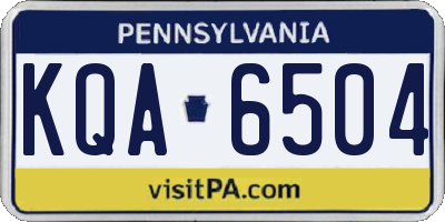 PA license plate KQA6504