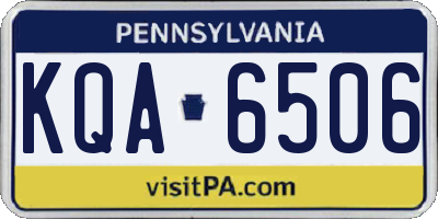 PA license plate KQA6506