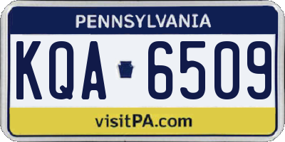 PA license plate KQA6509